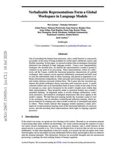 @omarsar0: // Global Workspace in LLMs //

arXiv paper for the popular J-space work from Anthropic.

(bookmark ...