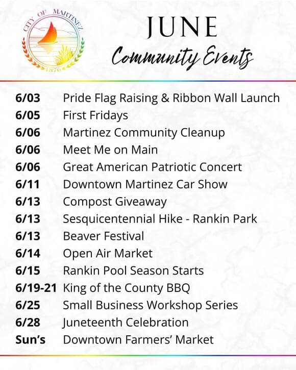 June 2026 Community Events in Martinez