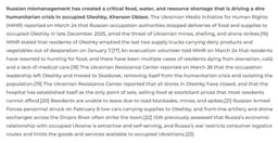 @TheStudyofWar: MORE: Russian mismanagement has created a critical food, water, and resource shortage that is drivin...