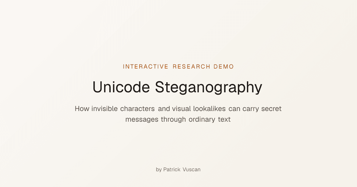 Show HN: Unicode Steganography
