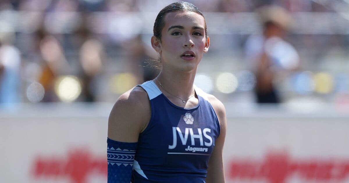 Trans track star wins two state titles as supporters clash with nearby rally