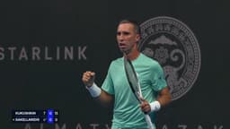 @atptour: Mikhail Kukushkin is rolling back the years 🍷

@AlmatyOpen_KZ | #AlmatyOpen https://t.co/rXa9pPM8M3