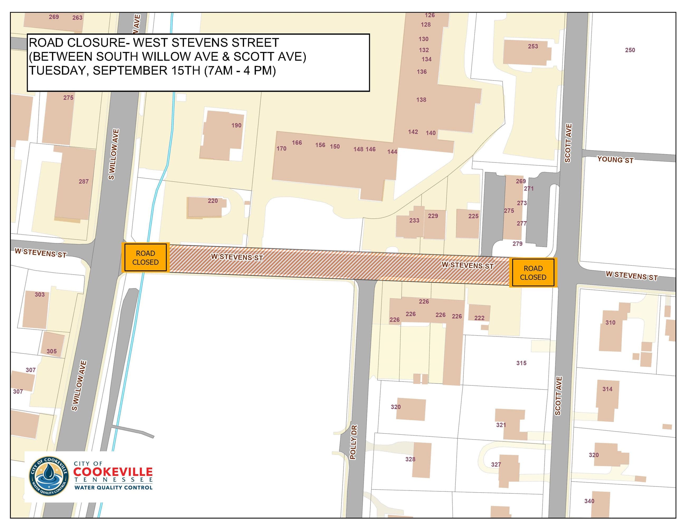 West Stevens Street (Tuesday, September 15th) - Cookeville, TN