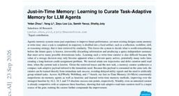 Just-in-Time Memory: Learning to Curate Task-Adaptive Memory for LLM Agents