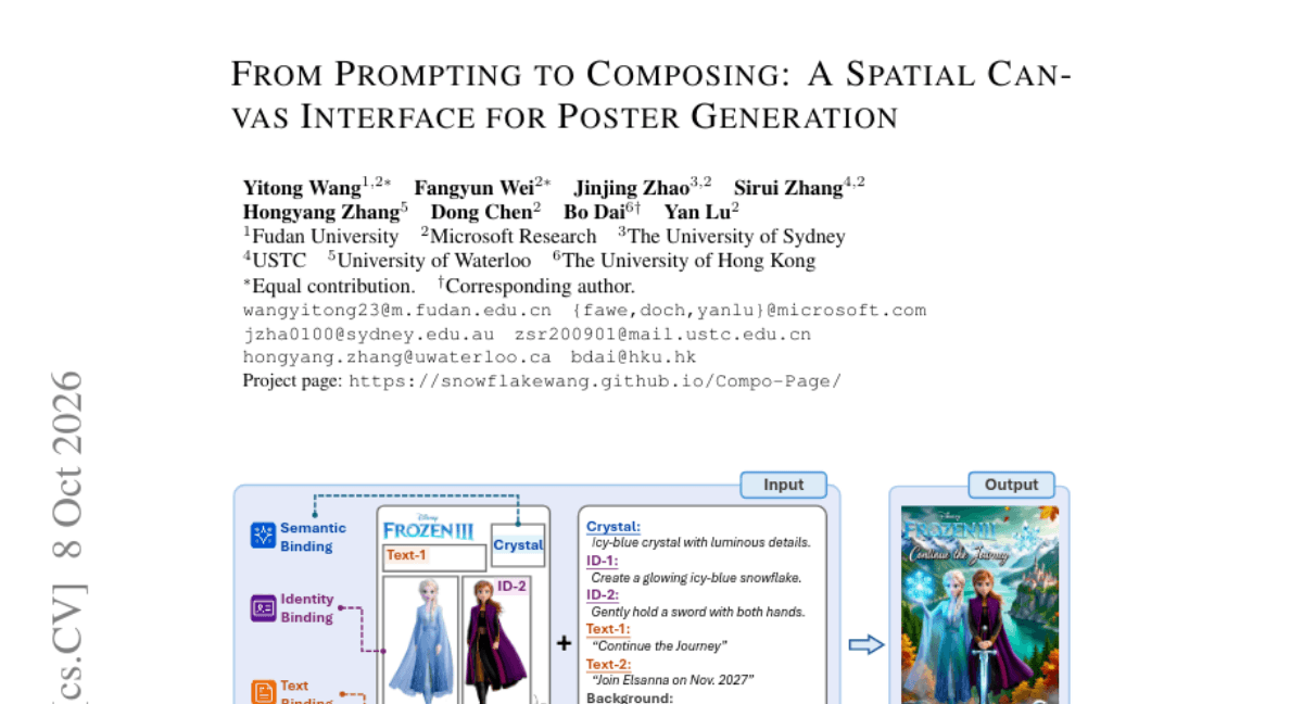 From Prompting to Composing: A Spatial Canvas Interface for Poster Generation