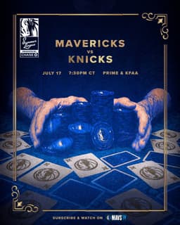 @dallasmavs: Summer League finale ☀️

🆚 @nyknicks 
⌚ 7:30PM CT
📺 Prime, KFAA &amp; MavsTV

@Chase // #MFFL https:...