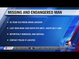 Endangered missing advisory issued for ‘suicidal and homicidal’ man out of West Valley City
