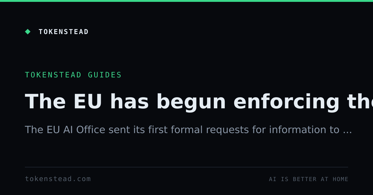 The EU has begun enforcing the AI Act: first RFIs to model providers