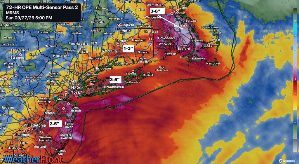 Nor'easter winds down as attention focuses on Southwest & Texas drenching from remnants of Polo