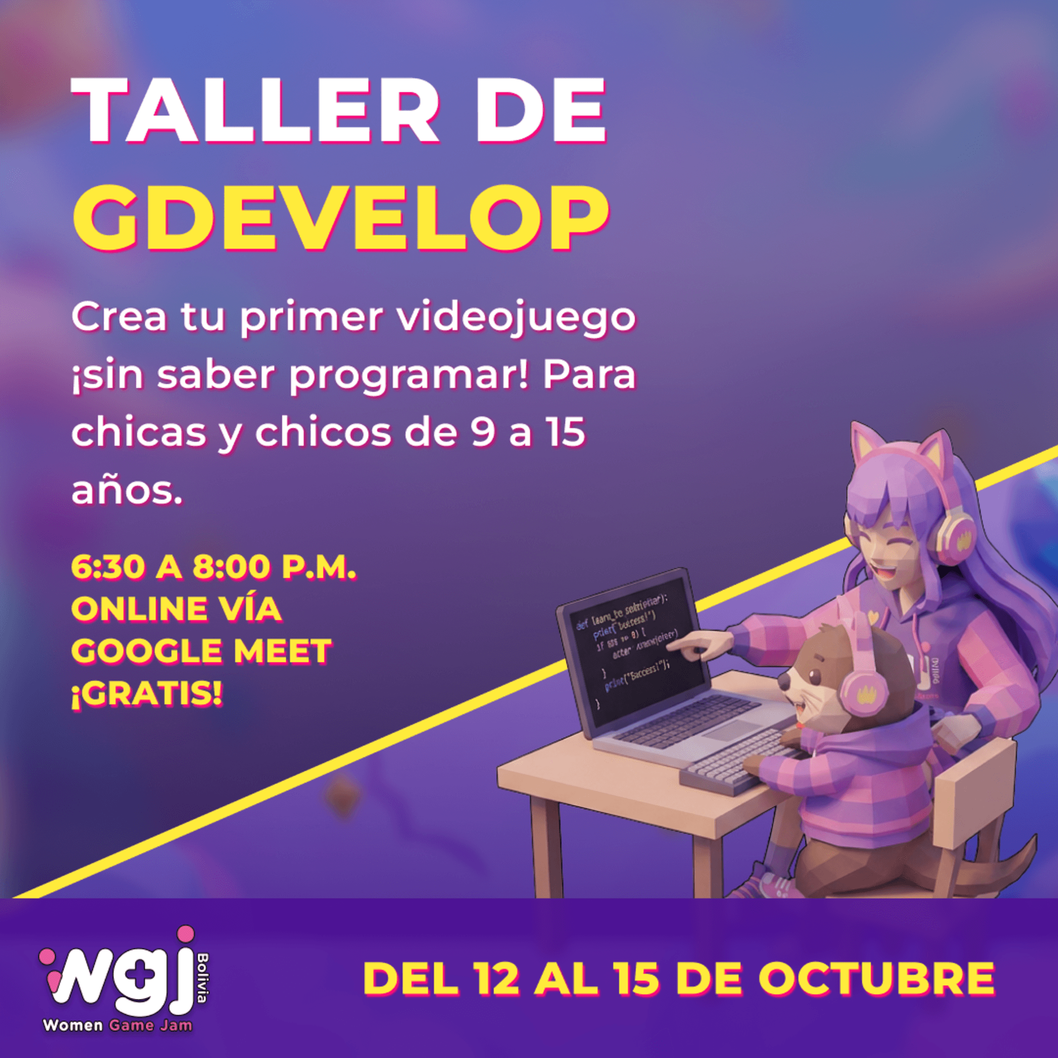 Taller: ¡Crea tu primer videojuego con GDevelop! | Women ...