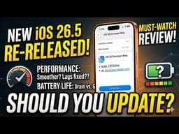 iOS 26.5 Beta 1 RE-RELEASED 🔋 Battery Test & Performance Review – Should You Update?
