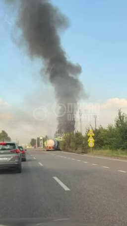 Drone hit at the fuel station near Krynychky, Dnipropetrovsk ...