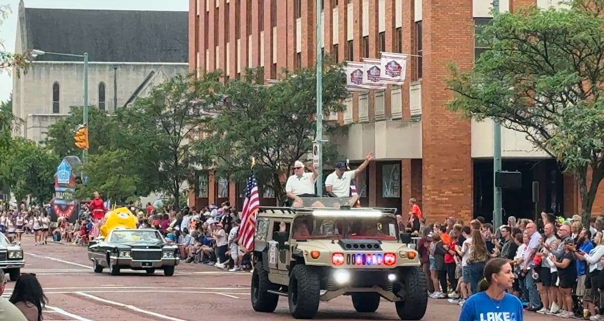 Fans gathered in downtown Canton to celebrate the 2026 Football Hall of Fame Class