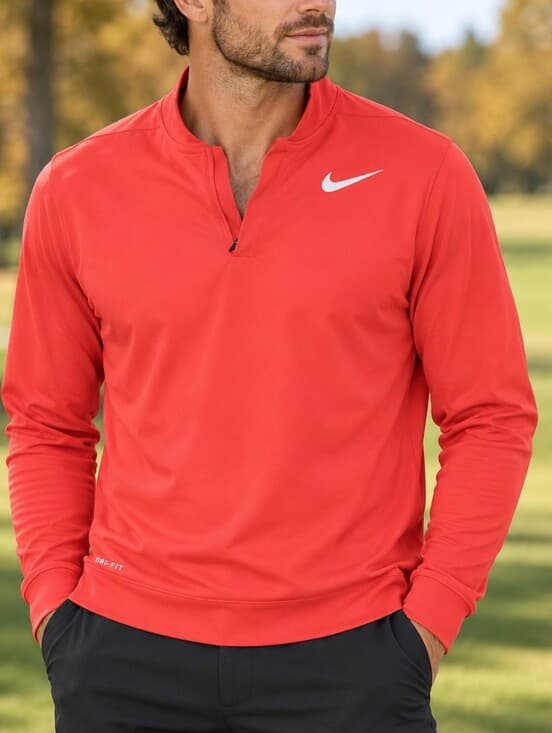 Nike Golf Tiger Woods Collection Dri-FIT Coral Red Pullover