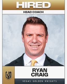 @NHL: Officially official ⚔️

Ryan Craig has been named the new head coach of the @GoldenKnights! https://...