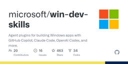 microsoft/win-dev-skills: Agent plugins for building ...