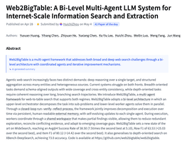 @_akhaliq: Web2BigTable

A Bi-Level Multi-Agent LLM System for Internet-Scale Information Search and Extraction...