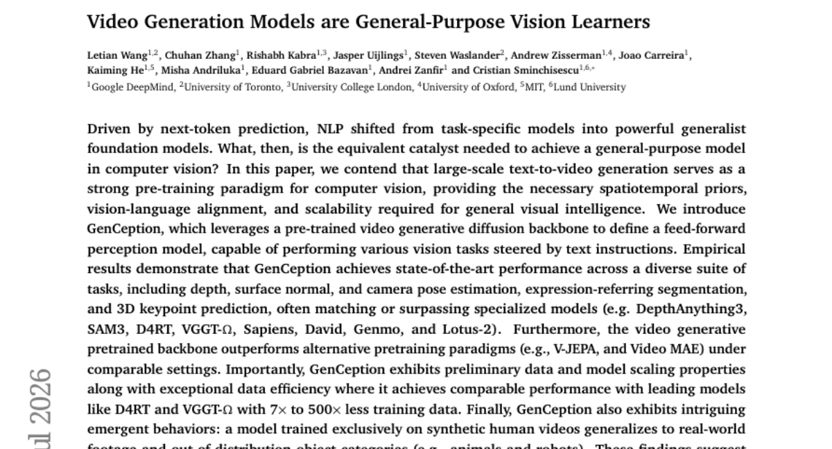 Video Generation Models are General-Purpose Vision Learners