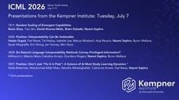 @nsaphra reposted: Kicking off Day 1 of #ICML2026 with presentations from #KempnerInstitute researc...