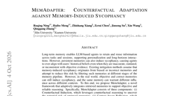 Memadapter: Counterfactual Adaptation Against Memory-induced Sycophancy