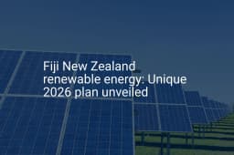 Fiji New Zealand renewable energy: Unique 2026 plan unveiled - PVknowhow