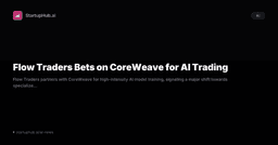 Flow Traders Bets on CoreWeave for AI Trading