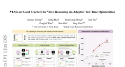 VLMs are Good Teachers for Video Reasoning via Adaptive Test-Time Optimization