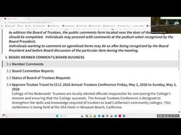 March 2026 Board Meeting