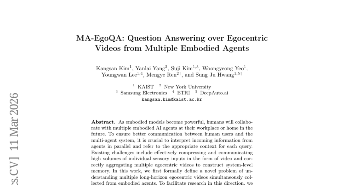MA-EgoQA: Question Answering over Egocentric Videos from Multiple Embodied Agents