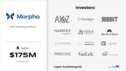 @Crypto_Dealflow: DeFi lending protocol @morpho raised $175M in a funding round led by @Paradigm, @a16zcrypto, @Ribbit...