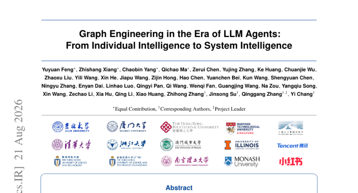 Graph Engineering in the Era of LLM Agents: From Individual Intelligence to System Intelligence