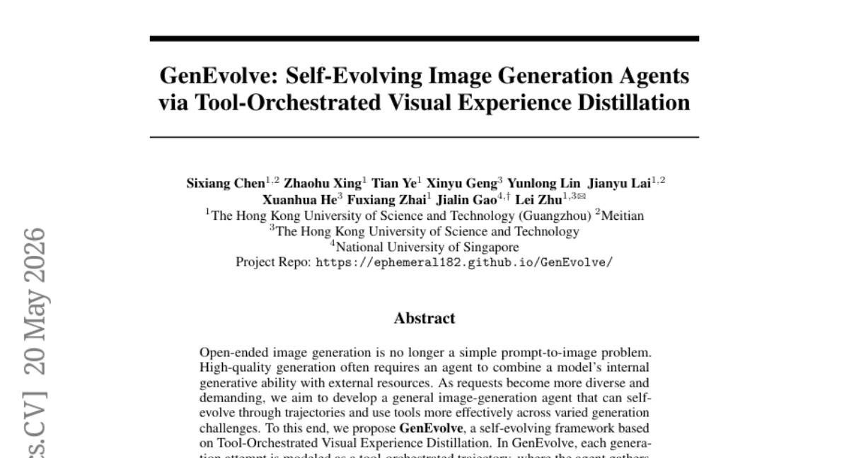 GenEvolve: Self-Evolving Image Generation Agents via Tool-Orchestrated Visual Experience Distillation
