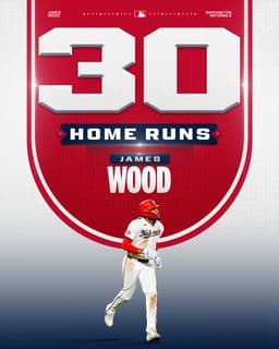 @MLB: Back-to-back 30-HR seasons for James Wood 🪵

He's the first @Nationals hitter with consecutive 30-ho...