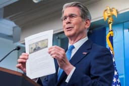 WATCH: $250 bill with Trump's picture is up to Congress, Bessent says at White House briefing