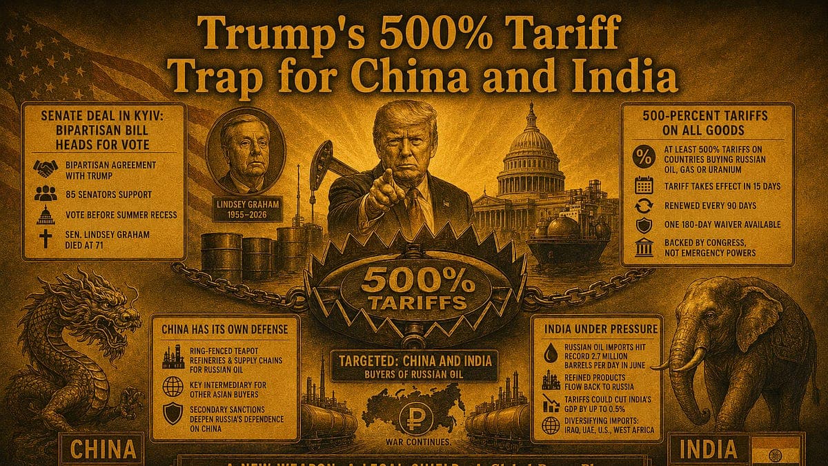 Trump's 500% Tariff Trap for China and India