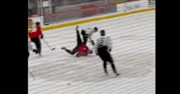 Terrifying moment at Blackhawks practice caught on video