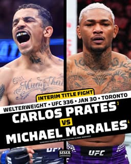 @MMAFighting: Carlos Prates fights Michael Morales for the interim #UFC welterweight title at #UFC336 in Toronto!
...