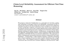 Claim-Level Reliability Assessment for Efficient Test-Time Reasoning