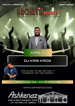 BACHATA Nightz • Ashkenaz Music & Dance Community Center • VenuePilot