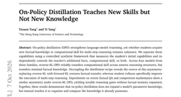 On-Policy Distillation Teaches New Skills but Not New Knowledge