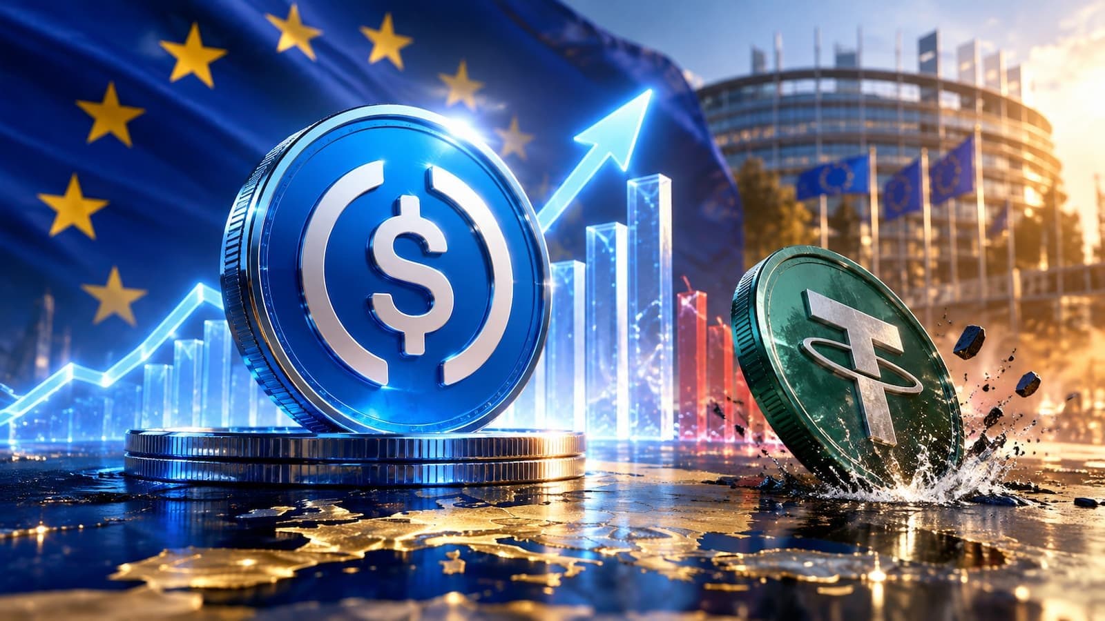 USDC alcanza el 56 % del trading de stablecoins contra el ...