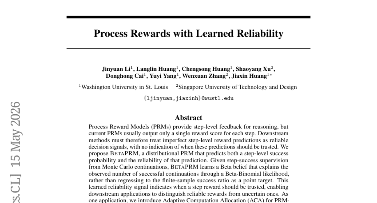 Process Rewards with Learned Reliability