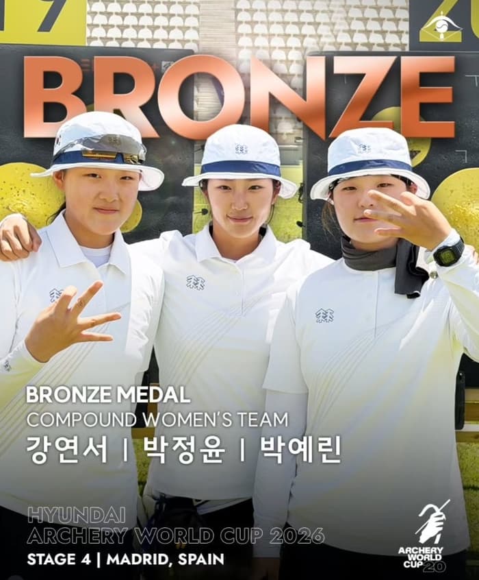 The women's compound archery team won the bronze ...
