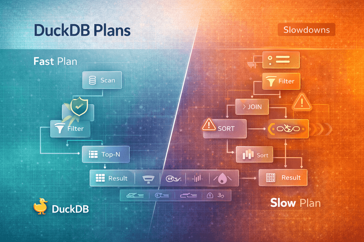 DuckDB Query Plan Clues That Predict Slowdowns | by Praxen | Jan, 2026 | Medium