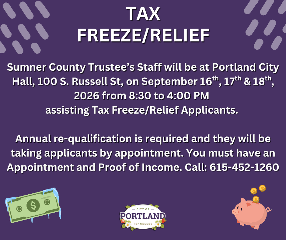 TAX FREEZE/RELIEF - Portland, TN