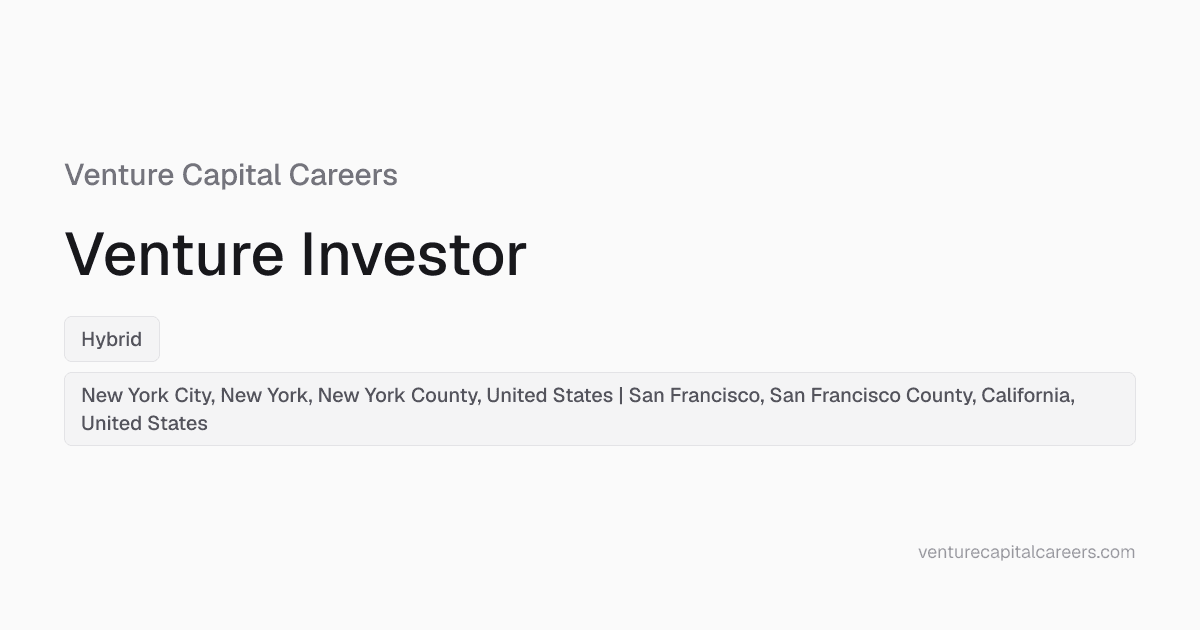 Venture Investor at CoFound • New York