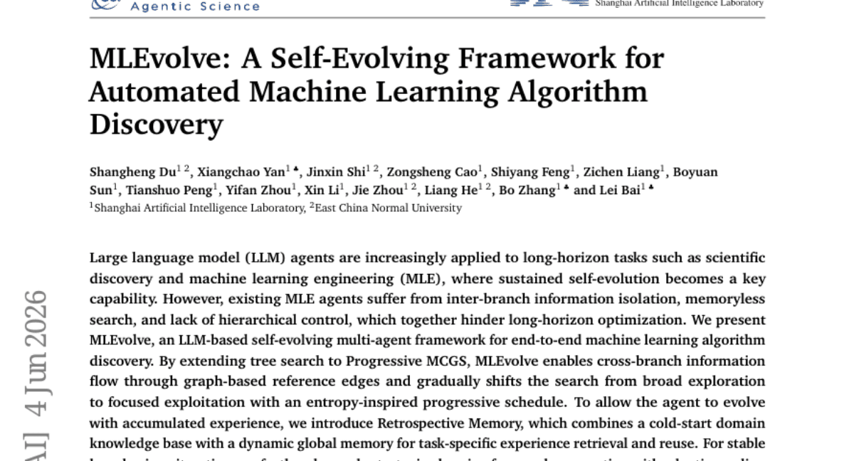 MLEvolve: A Self-Evolving Framework for Automated Machine Learning Algorithm Discovery