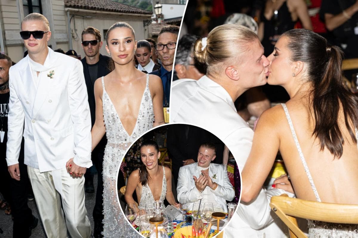 Erling Haaland and girlfriend kiss at Dolce & Gabbana fashion show after stunning World Cup run
