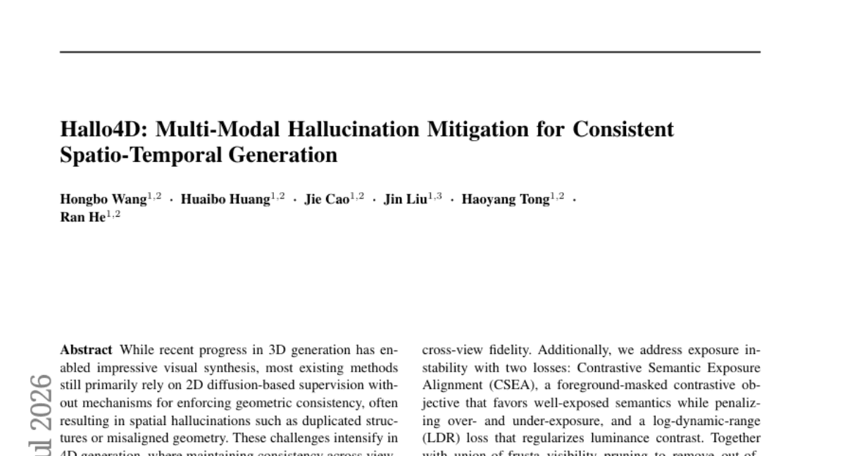 Hallo4D: Multi-Modal Hallucination Mitigation for Consistent Spatio-Temporal Generation