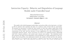 Instruction Capacity: Behavior and Degradation of Language Models under Controlled Load